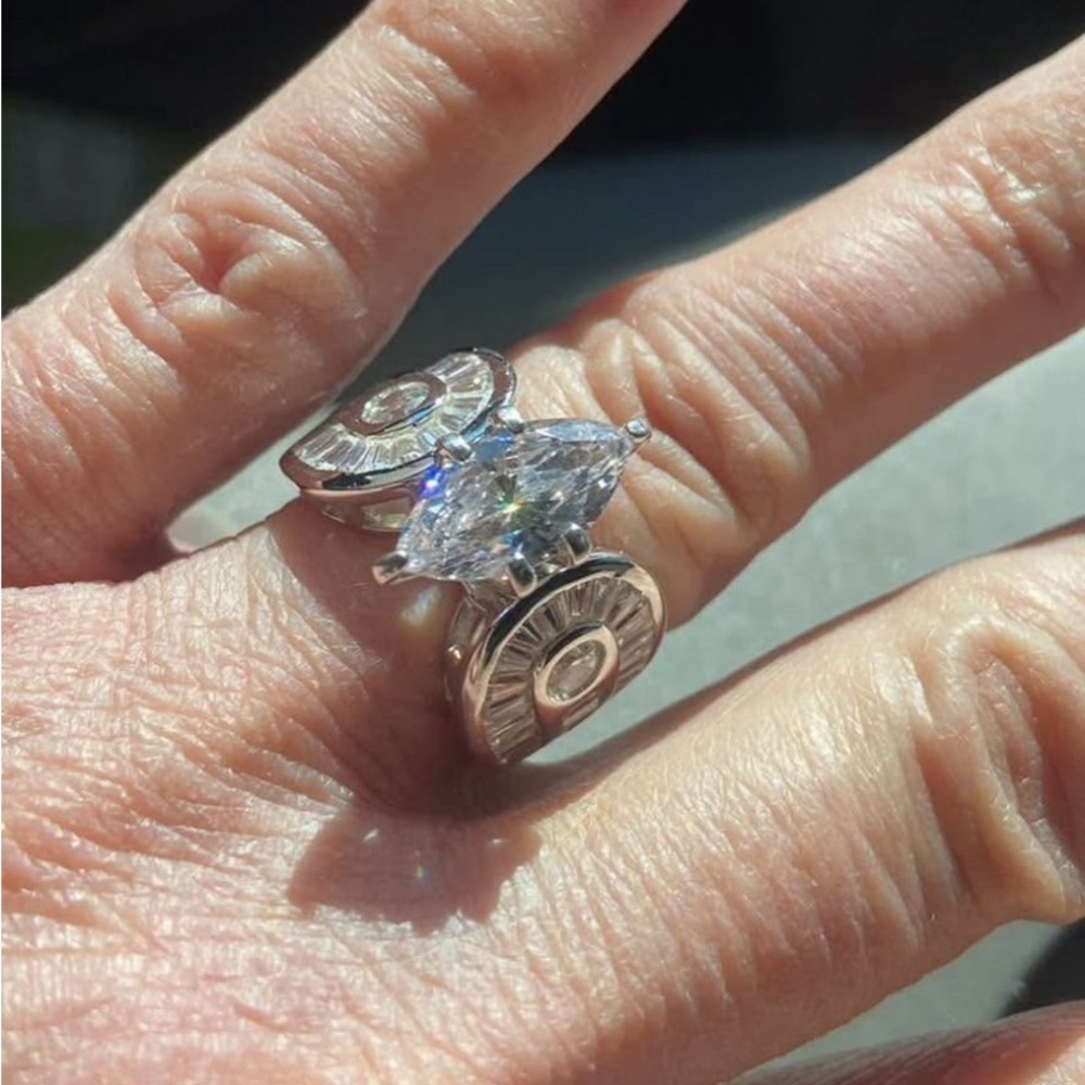 Kelly Herd sterling silver with zirconia marquis stone
